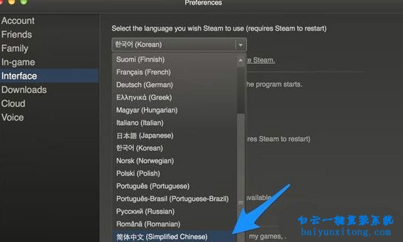 Steam游戲平臺中文界面如何調整步驟